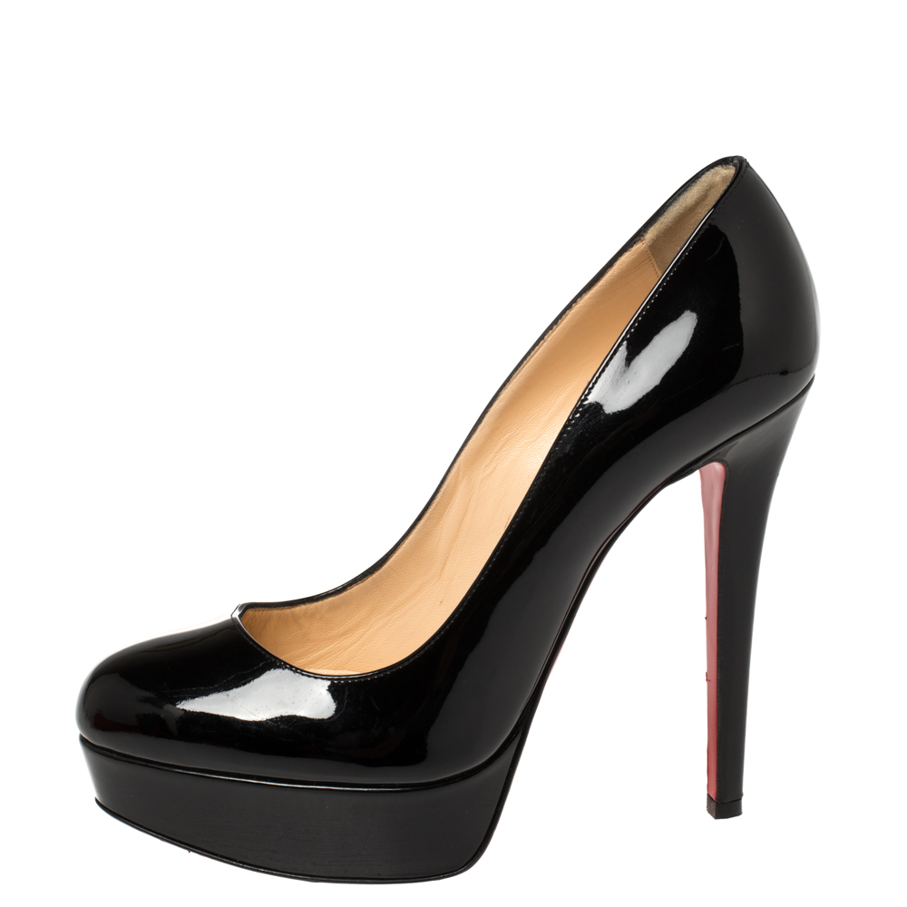 

Christian Louboutin Black Patent Leather Bianca Platform Pumps Size