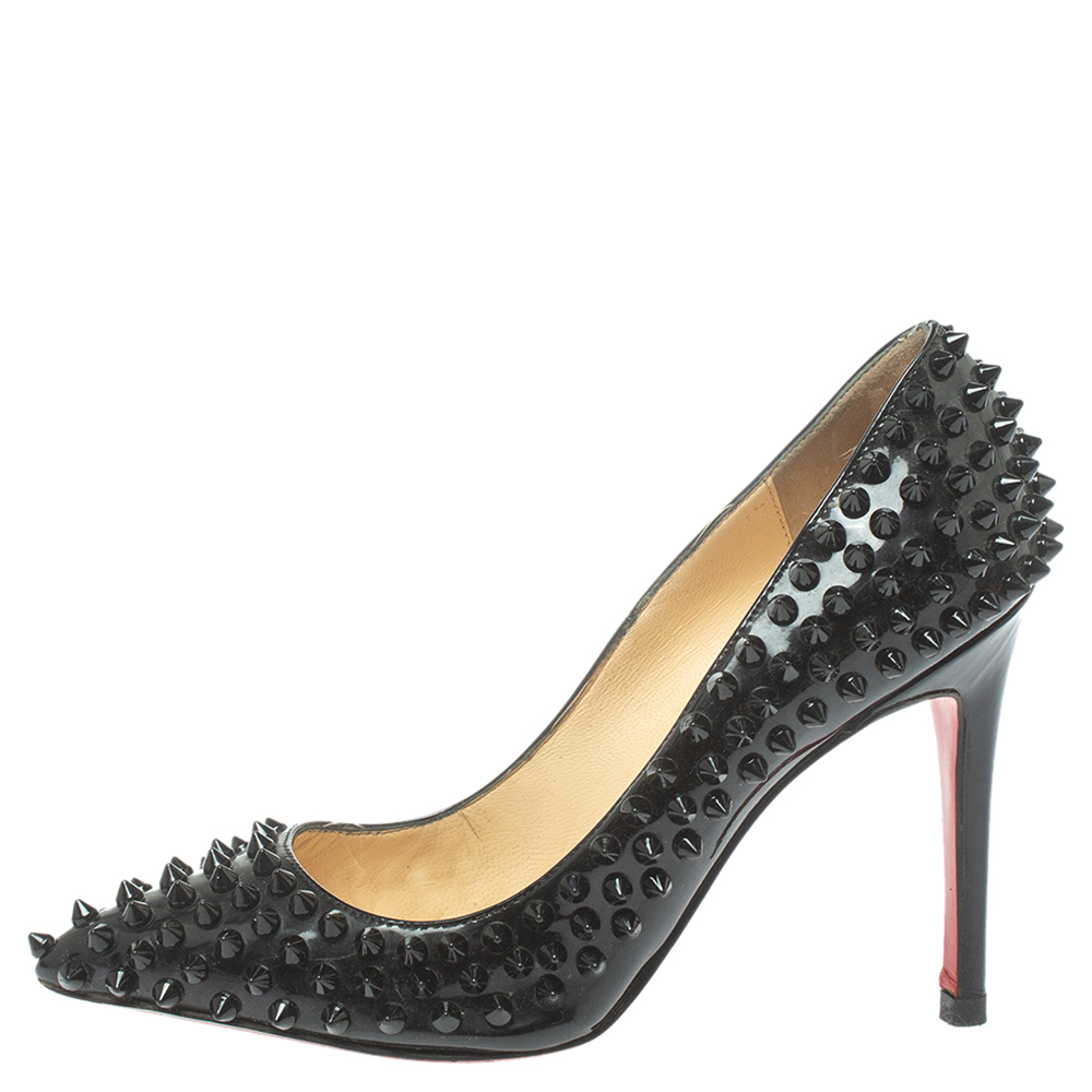 

Christian Louboutin Black Leather Pigalle Spikes Pumps Size