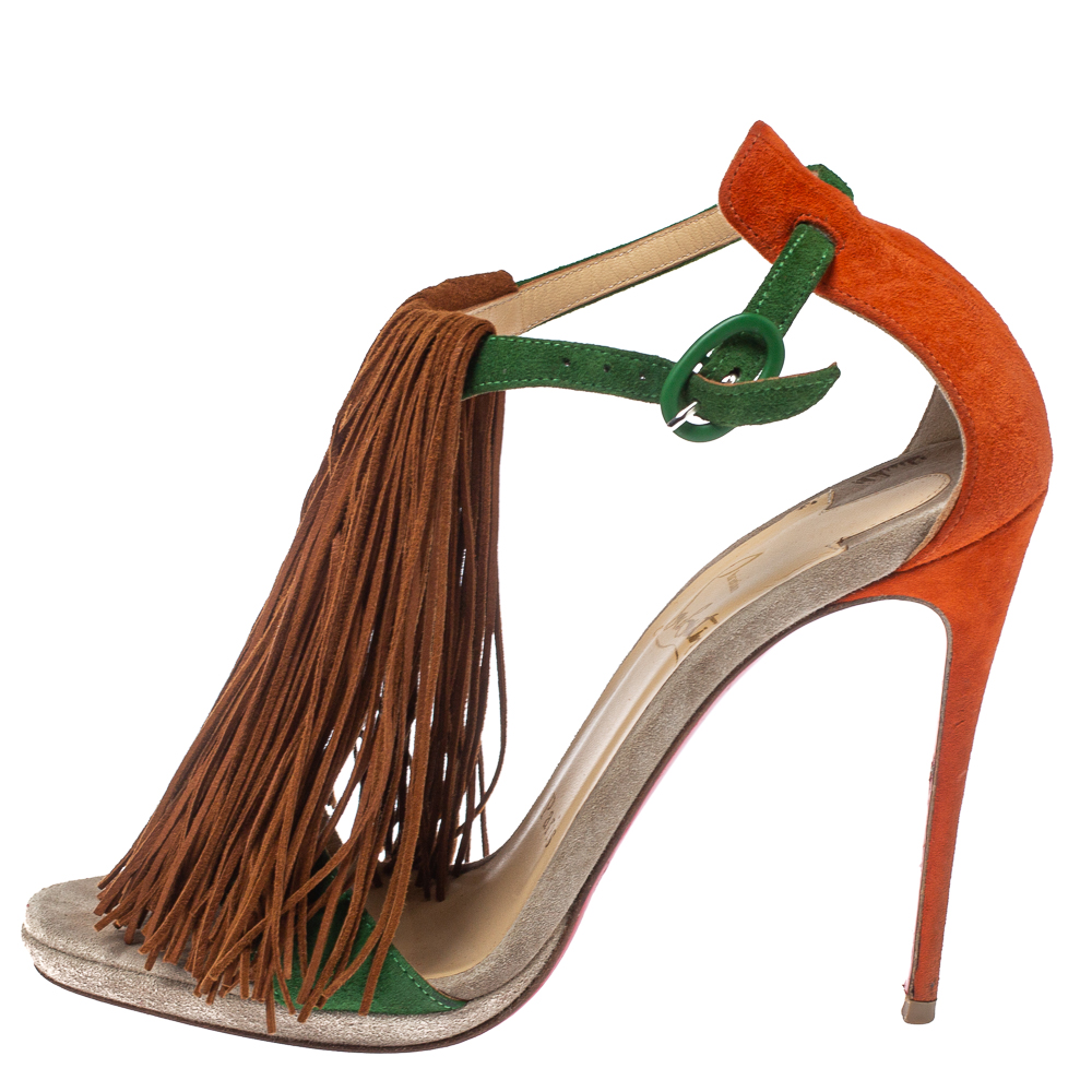 

Christian Louboutin Multicolor Casanovella Fringe Sandals Size