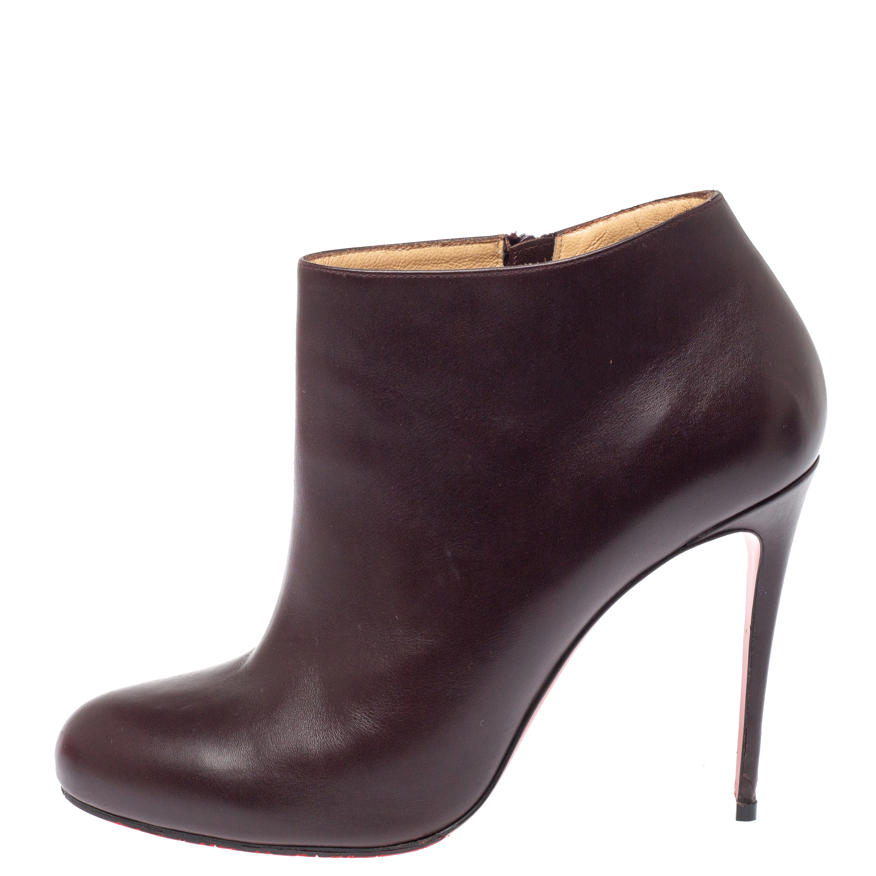 

Christian Louboutin Dark Brown Leather Belle Ankle Boots Size