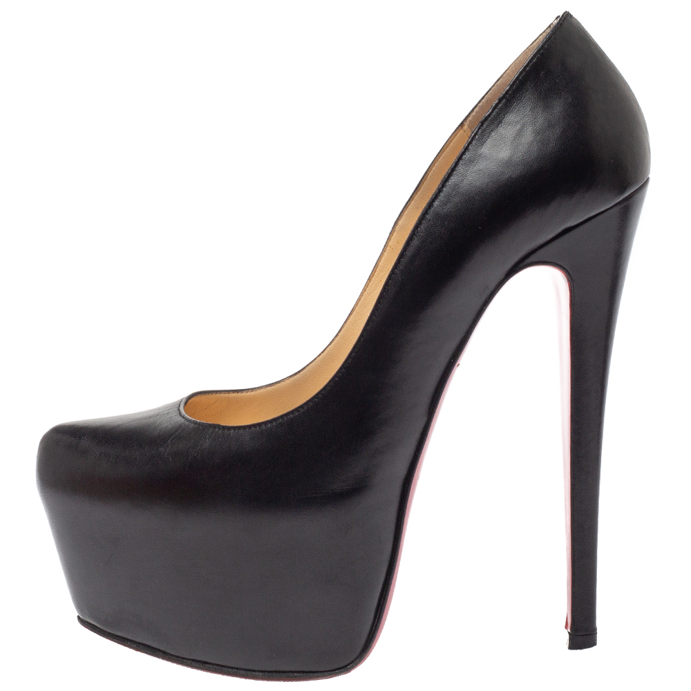 

Christian Louboutin Black Leather Daffodile Platform Pumps Size