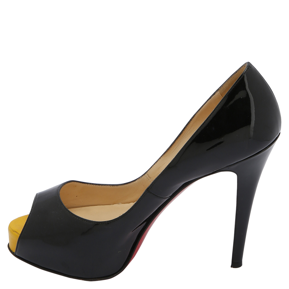 

Christian Louboutin Black Patent Leather Very Prive 120 Pumps EU