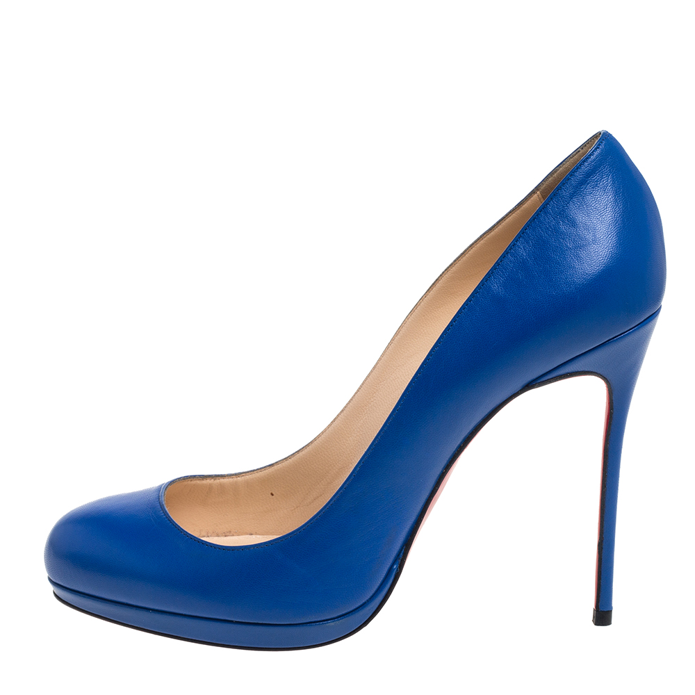 

Christian Louboutin Blue Leather Bianca Pumps Size