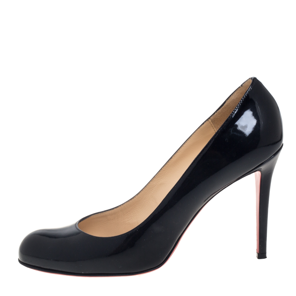 

Chrsitan Louboutin Black Patent Leather Simple Pumps Size