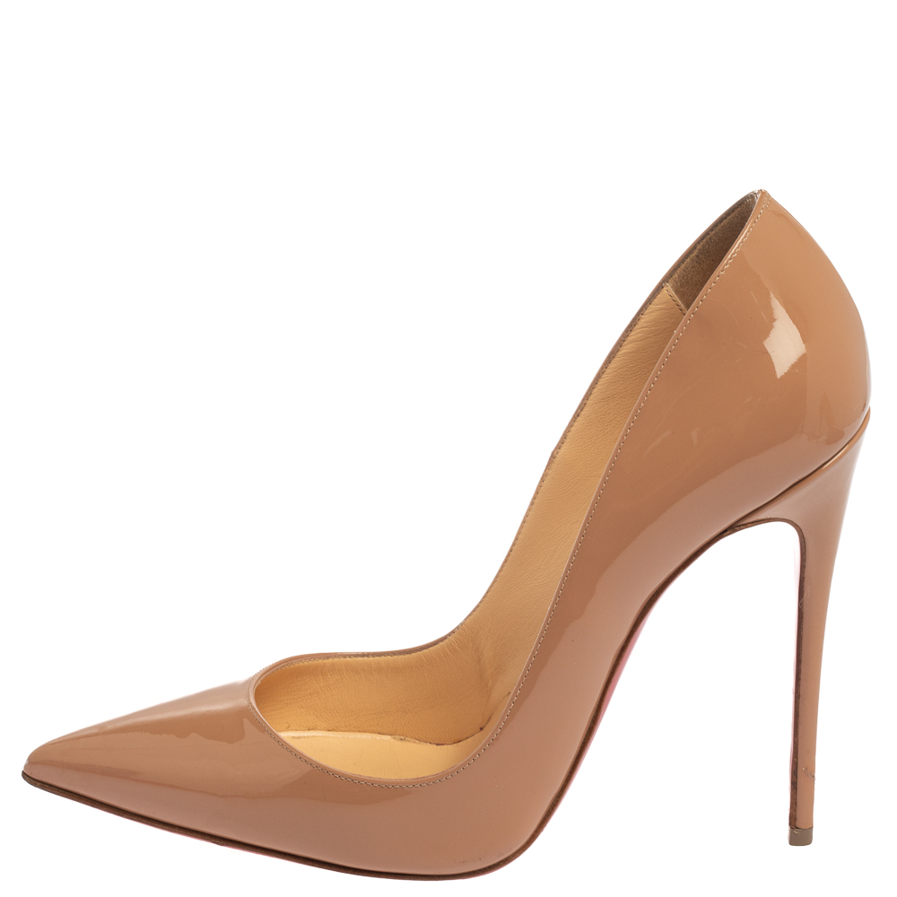 

Christian Louboutin Beige Patent Leather So Kate Pumps Size