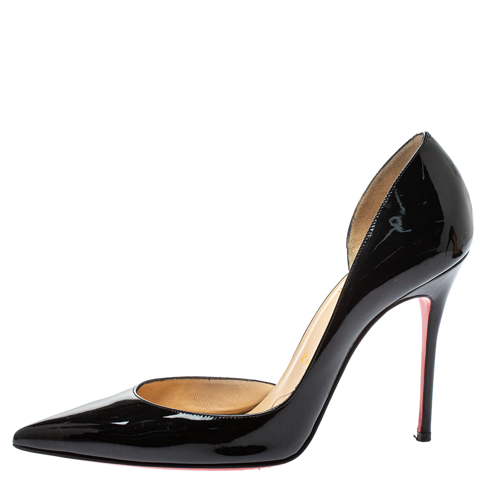 

Christian Louboutin Black Patent Leather Iriza D'orsay Pointed Toe Pump Size