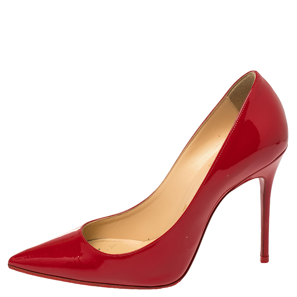 

Christian Louboutin Red Patent Leather So Kate Pointed Toe Pumps Size