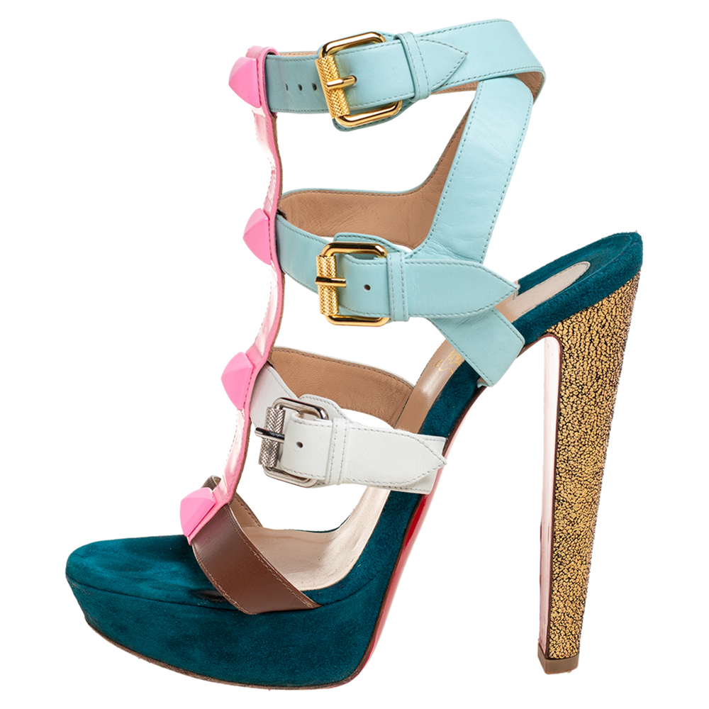 

Christian Louboutin Multicolor Patent And Leather Rocknbuckle Sandals Size