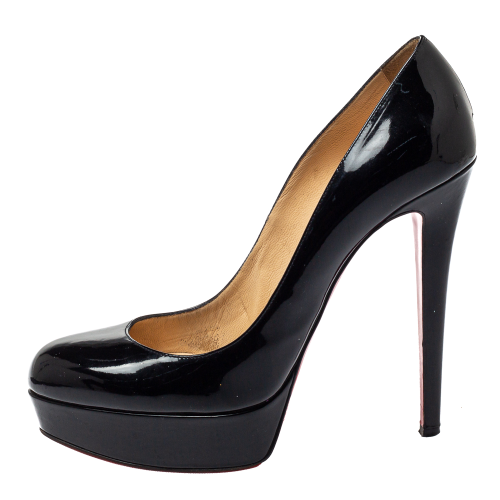 

Christian Louboutin Black Patent Leather Bianca Platform Pumps Size