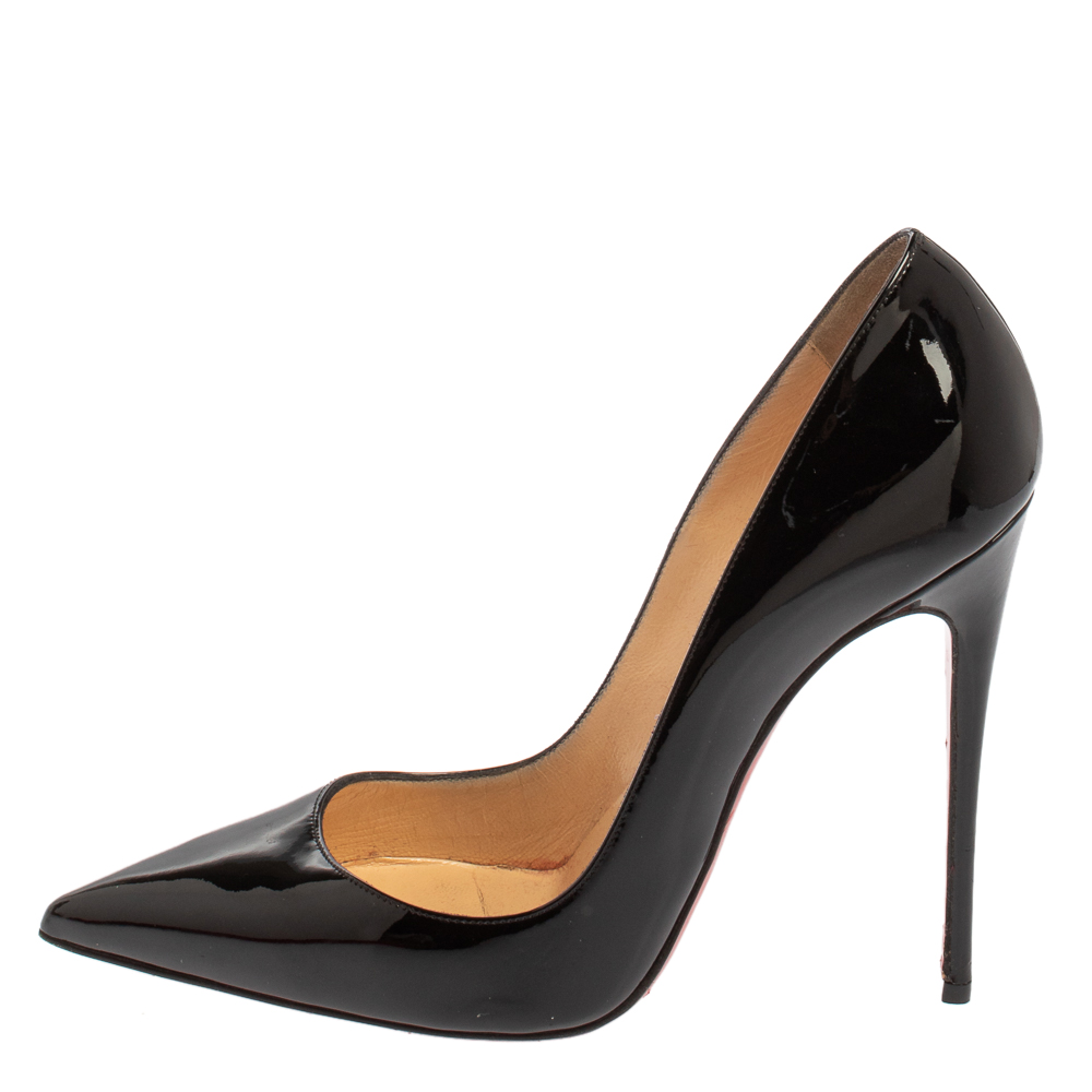 

Christian Louboutin Black Patent Leather So Kate Pumps Size