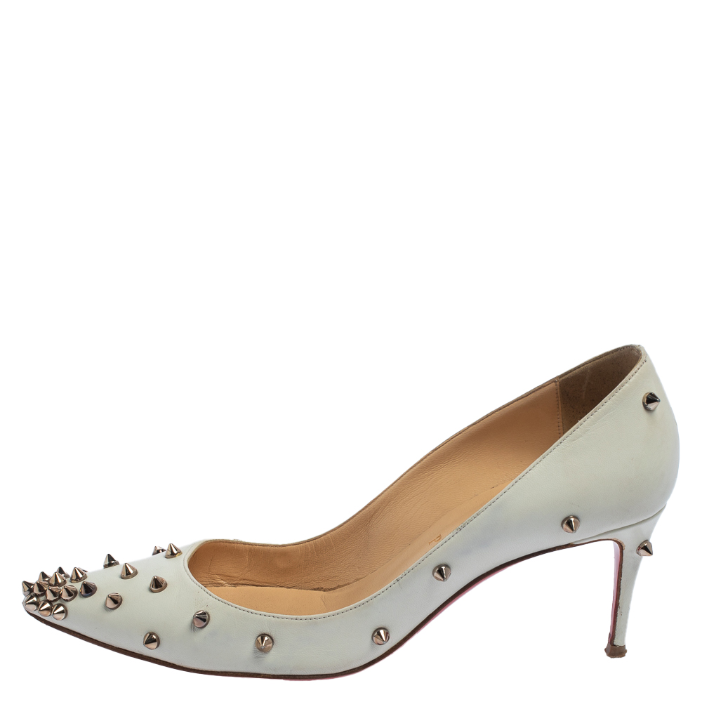

Christian Louboutin White Leather Pigalle Pumps Size