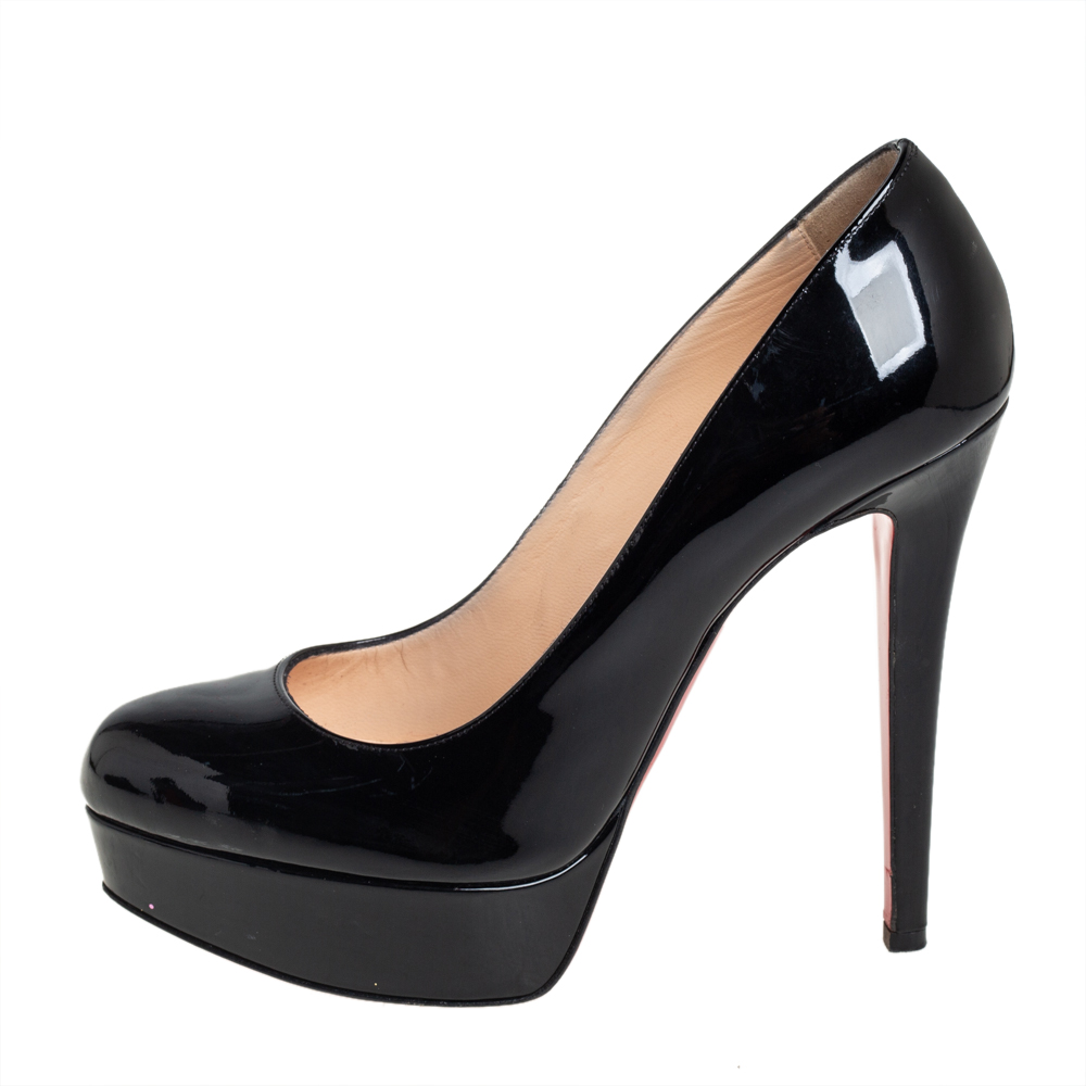 

Christian Louboutin Black Patent Leather Bianca Platform Pumps Size