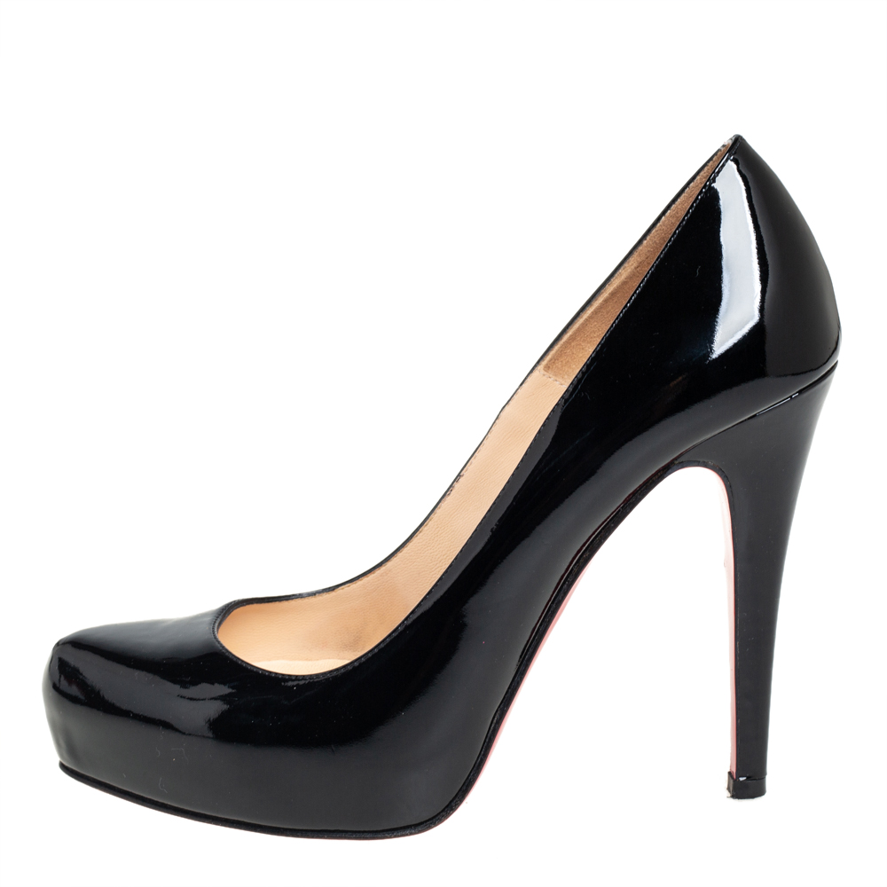 

Christian Louboutin Black Patent Leather Rolando Platform Pumps Size