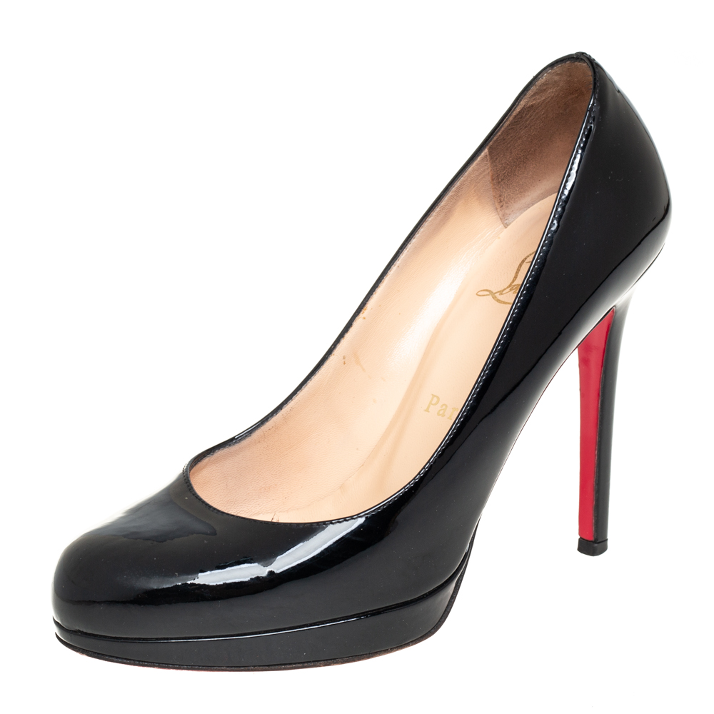 Pre-owned Christian Louboutin Black Patent Leather New Simple Pumps Size 35