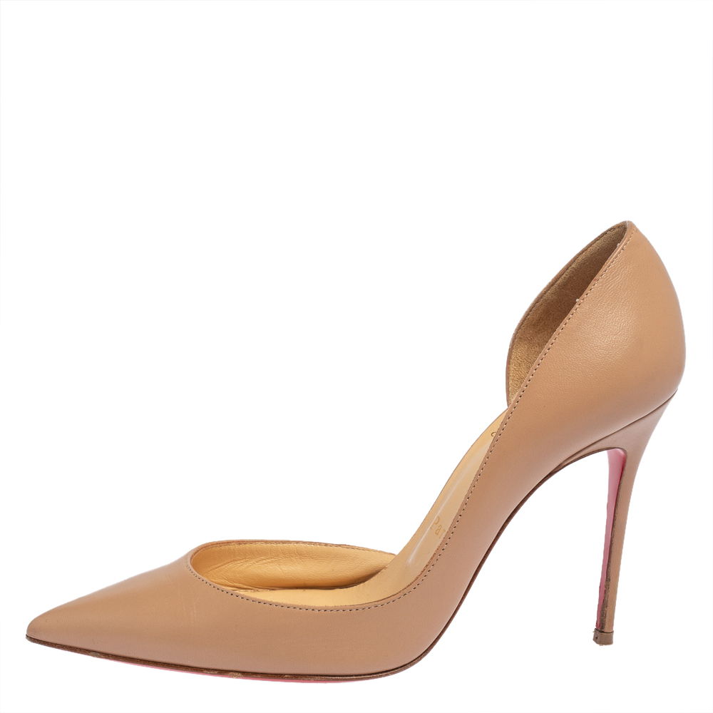 

Christian Louboutin Beige Leather Iriza D'orsay Pumps Size