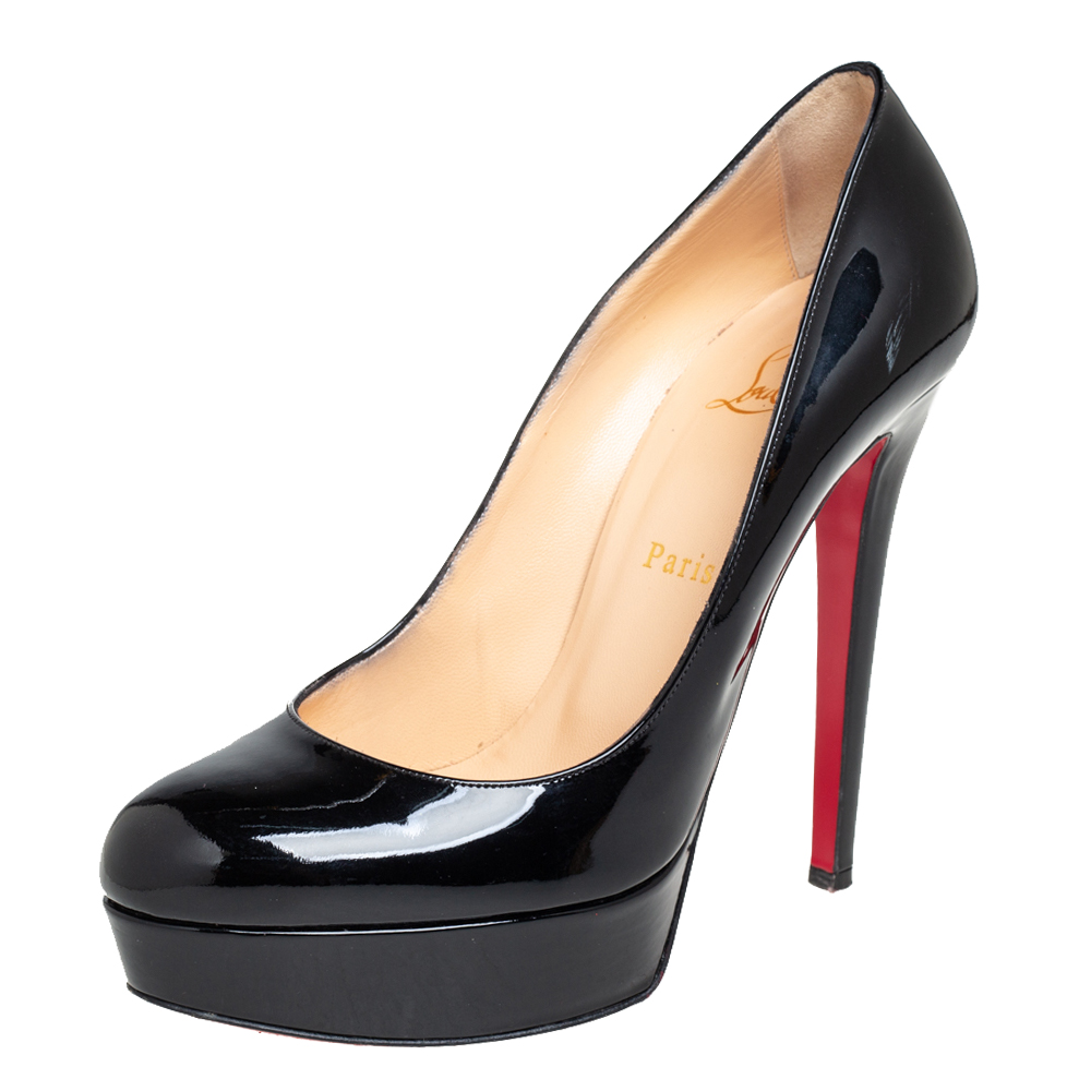 Pre-owned Christian Louboutin Black Patent Leather Bianca Pumps Size 39