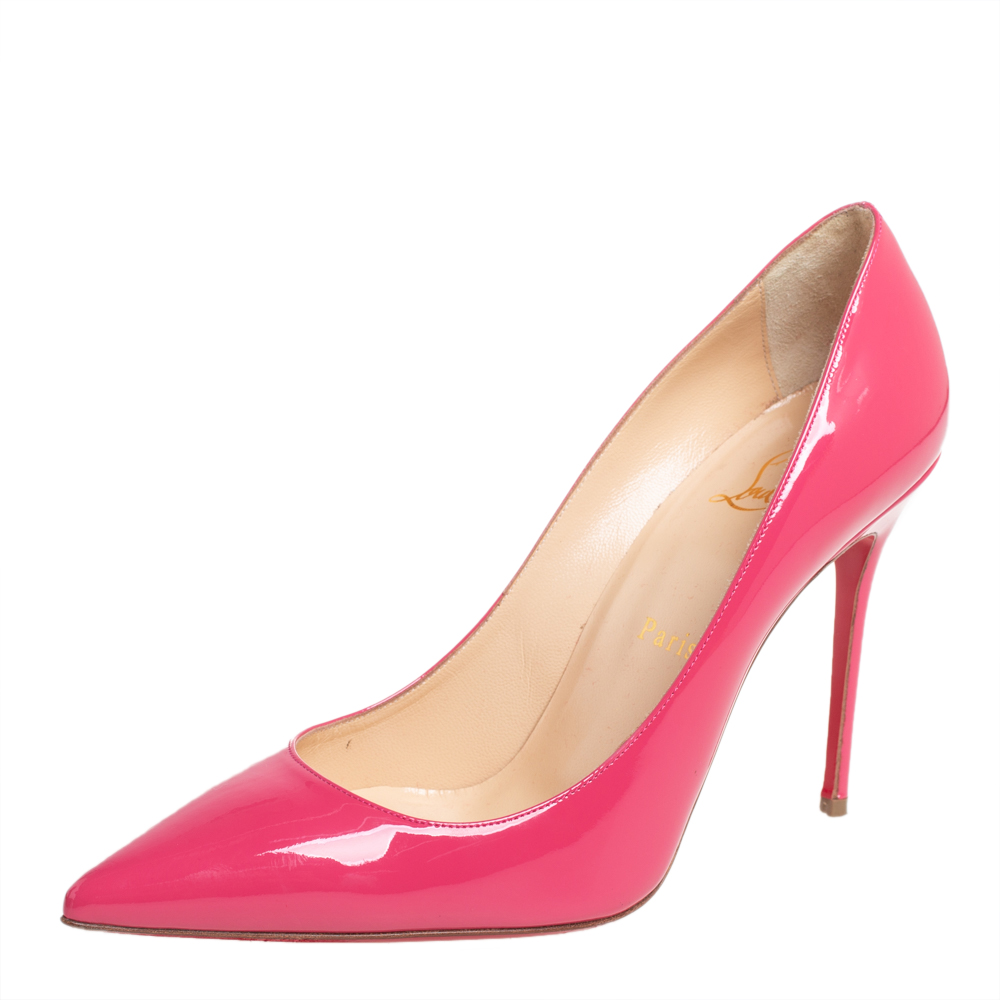 Pre-owned Christian Louboutin Pink Patent Leather So Kate Pumps Size 38.5