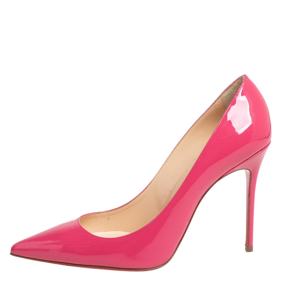 

Christian Louboutin Pink Patent Leather So Kate Pumps Size
