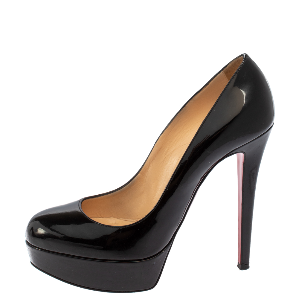 

Christian Louboutin Black Patent Leather Bianca Platform Pumps Size
