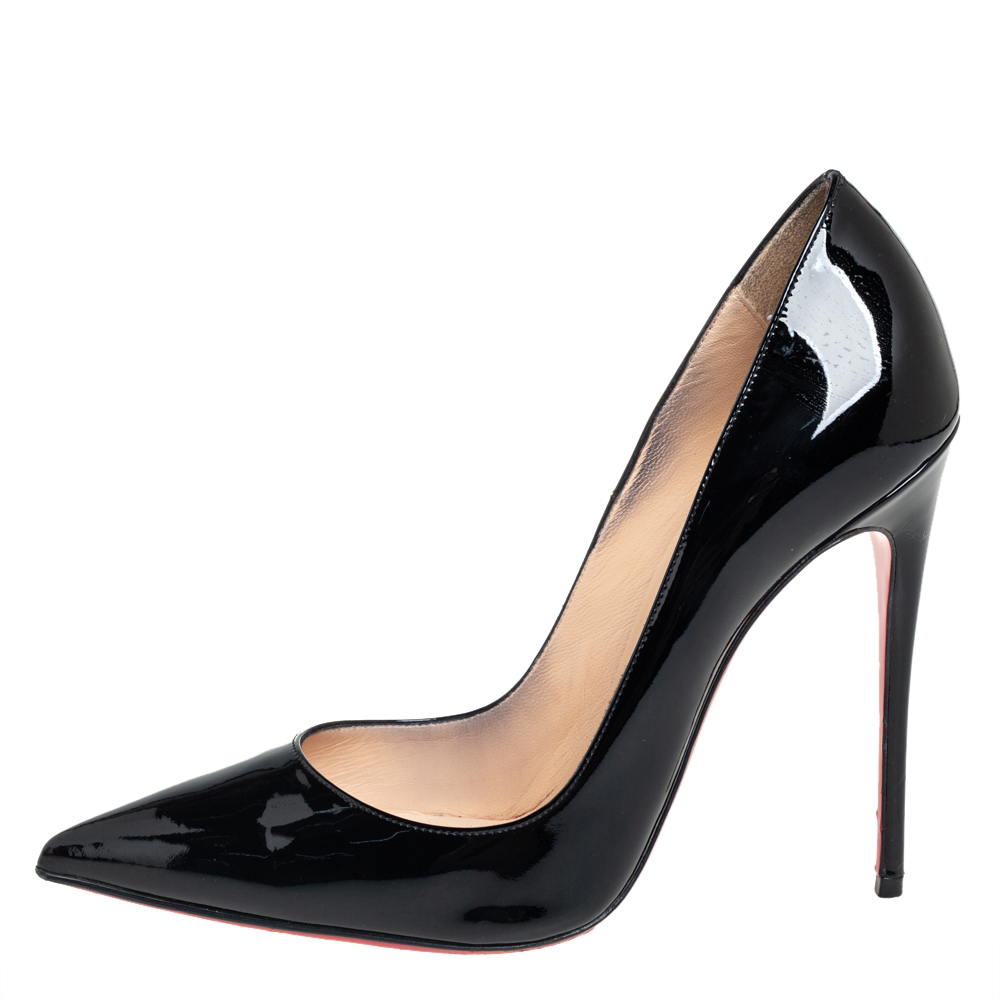 

Christian Louboutin Black Patent Leather So Kate Pumps Size