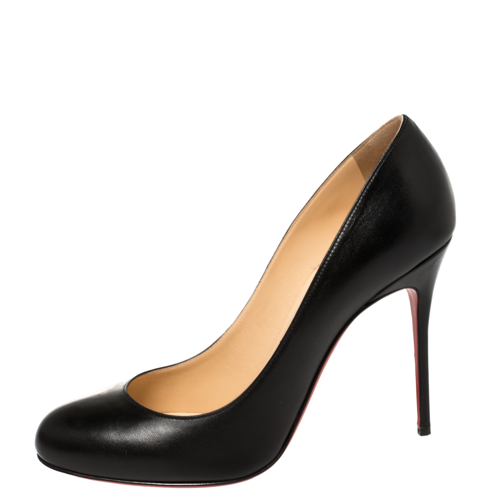 

Christian Louboutin Black Leather Ron Ron Pumps Size