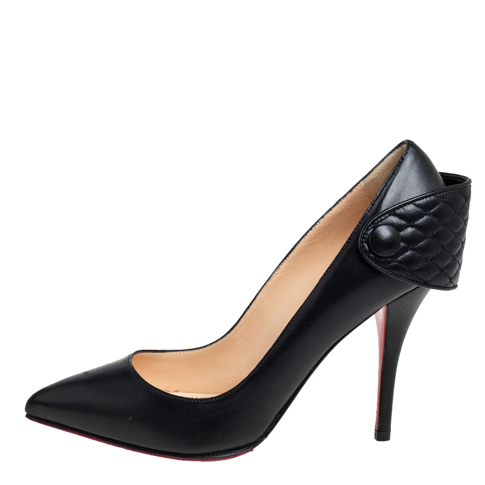 

Christian Louboutin Black Quilted Leather Pointed Toe Pumps Size