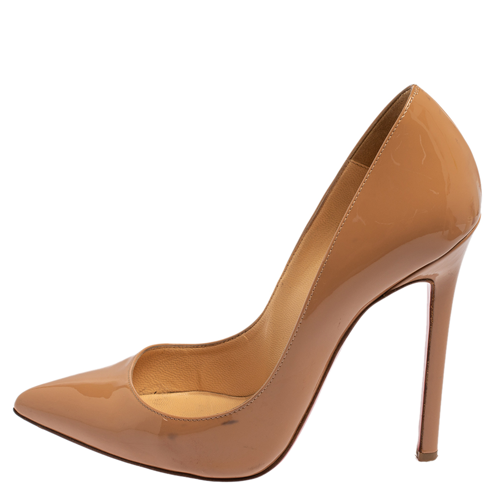 

Christian Louboutin Beige Patent Leather So Kate Pumps Size