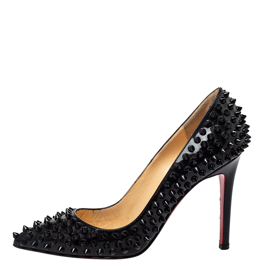 

Christian Louboutin Black Patent Leather Pigalle Spikes Pumps Size