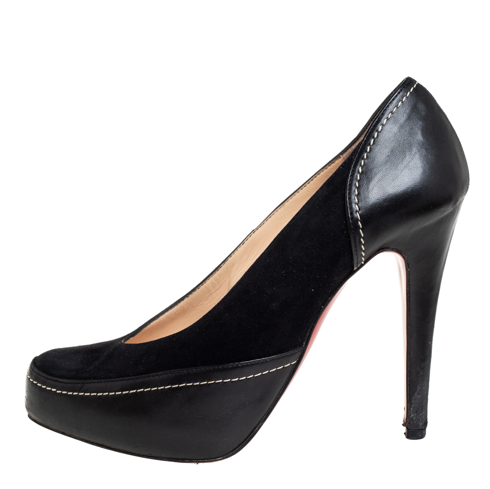 

Christian Louboutin Black Suede And Leather Defil Pumps Size