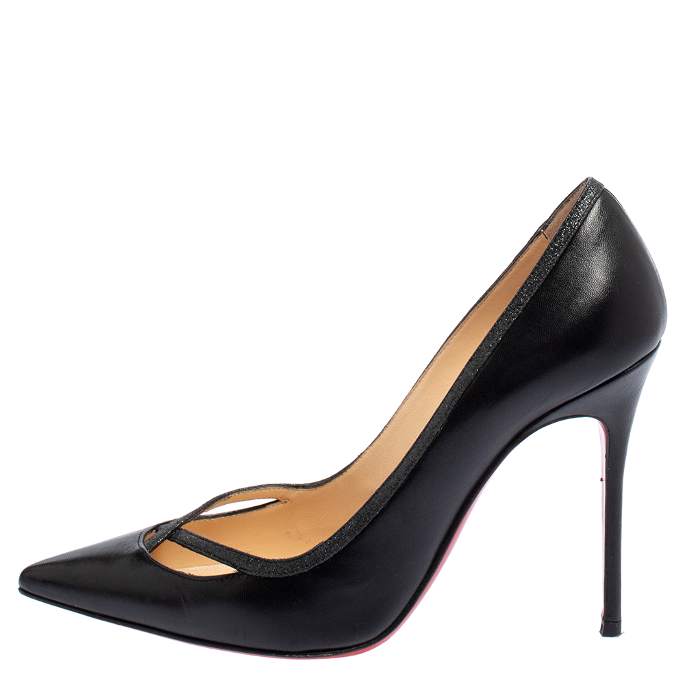 

Christian Louboutin Black Leather Princess Pumps Size