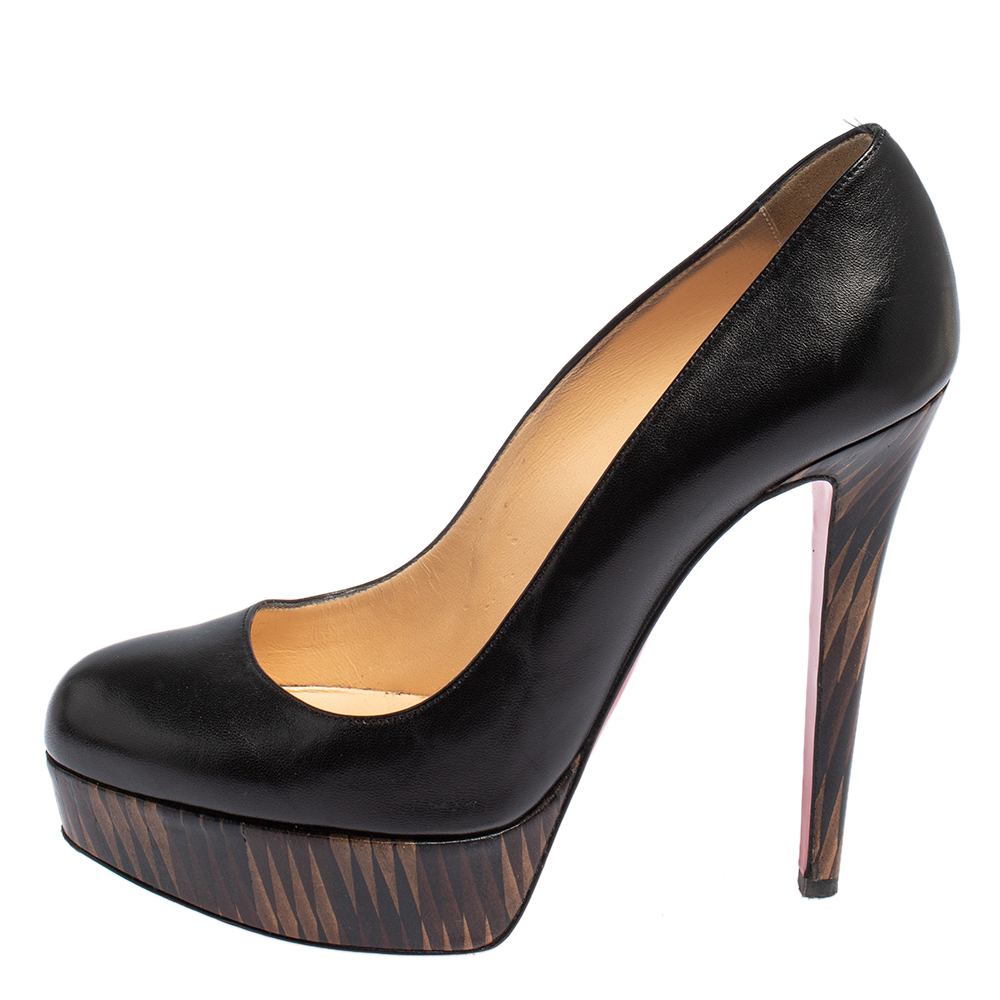

Christian Louboutin Black Leather Neofilo Platform Pumps Size
