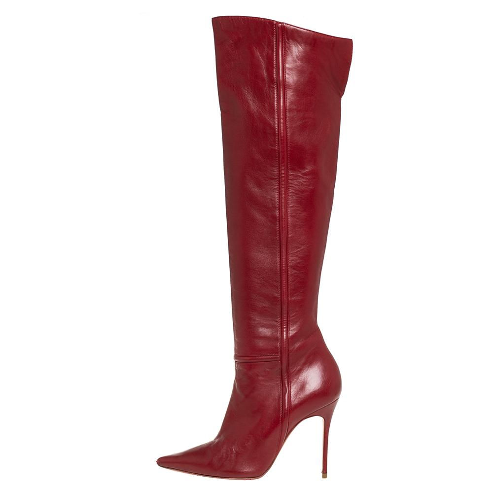 

Christian Louboutin Red Leather High Boots Size