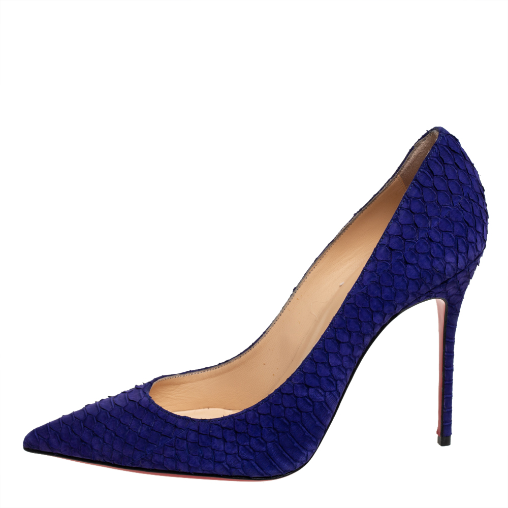 

Christian Louboutin Purple Python Leather So Kate Pumps Size
