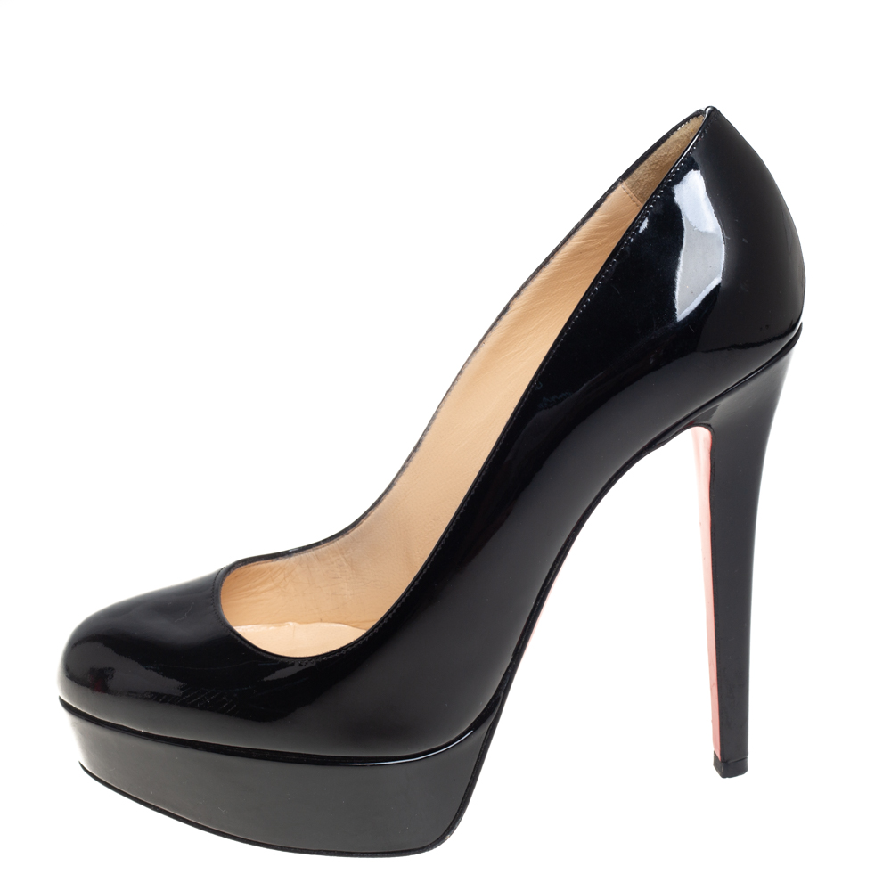 

Christian Louboutin Black Patent Leather Bianca Platform Pumps Size