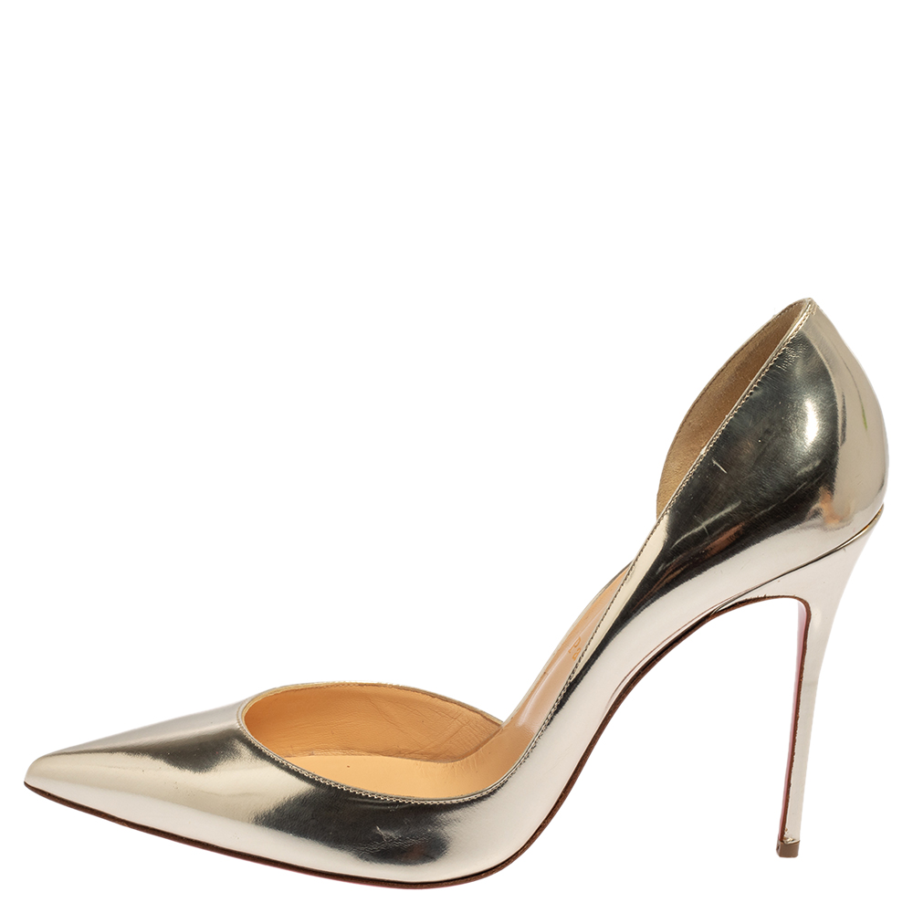 

Christian Louboutin Silver Leather Iriza Pumps Size