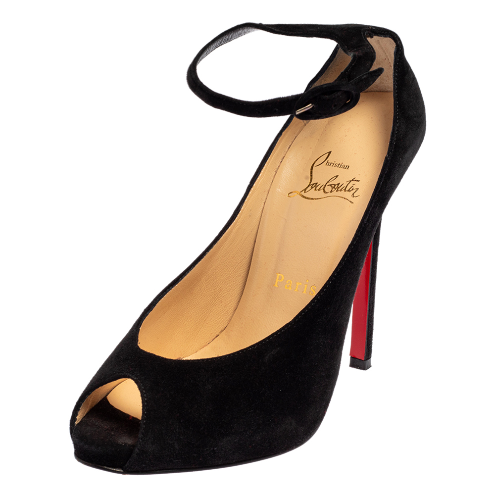 christian louboutin open toe pumps