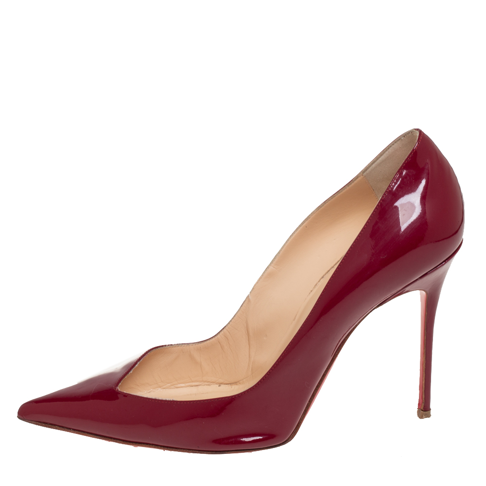 

Christian Louboutin Burgundy Patent Leather Pumps Size