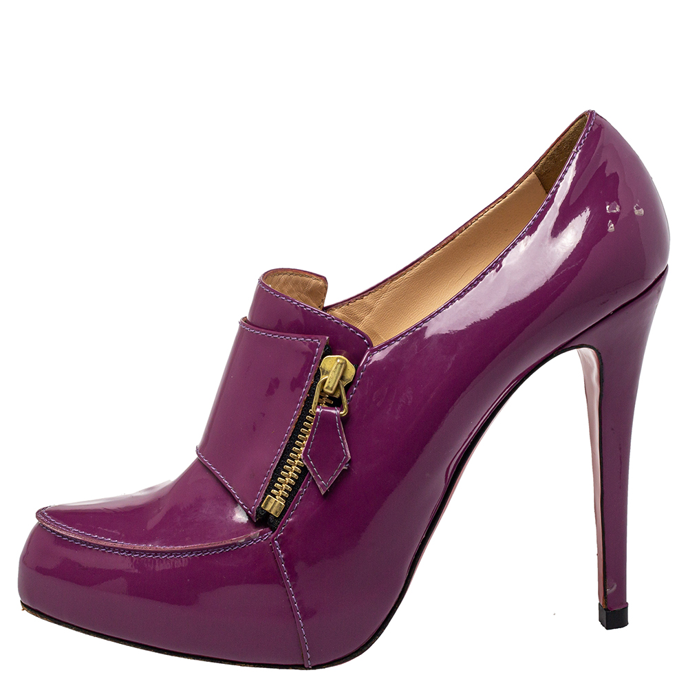 

Christian Louboutin Purple Patent Leather Loafer Pumps Size