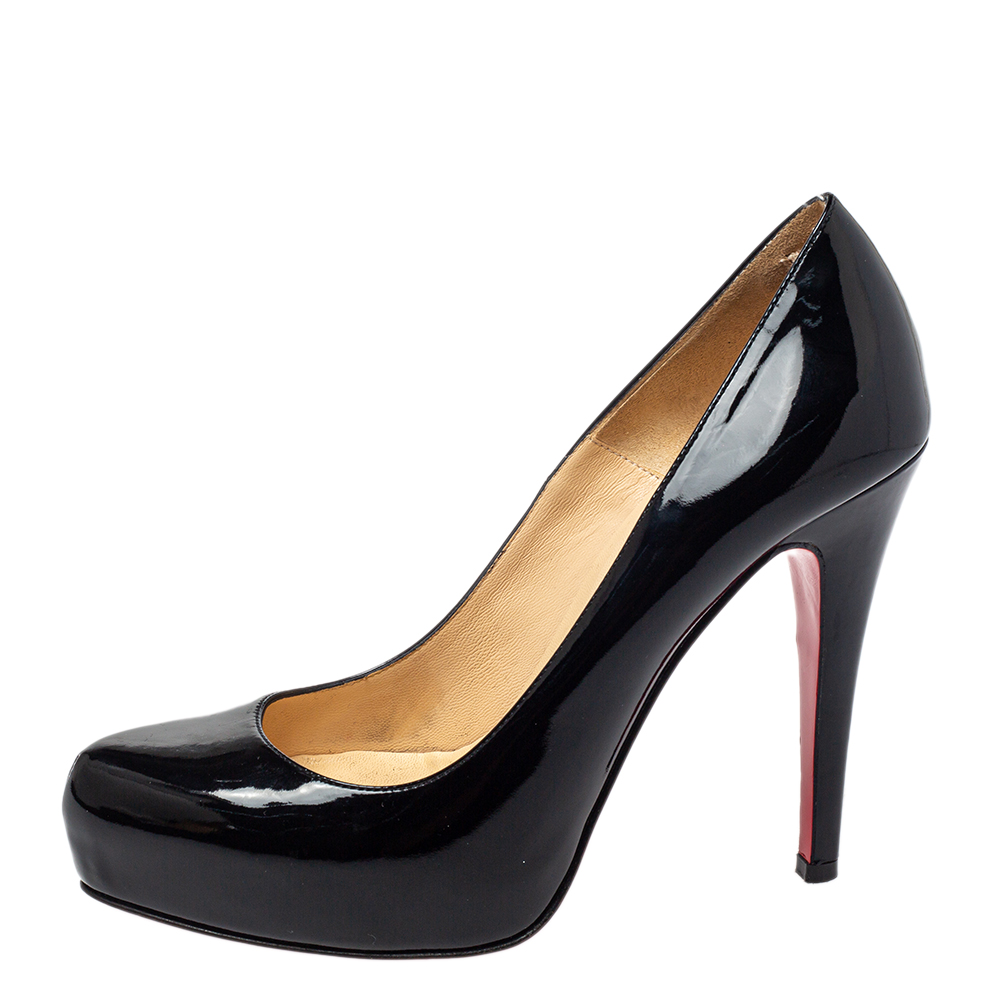 

Christian Louboutin Black Patent Leather Rolando Pumps Size