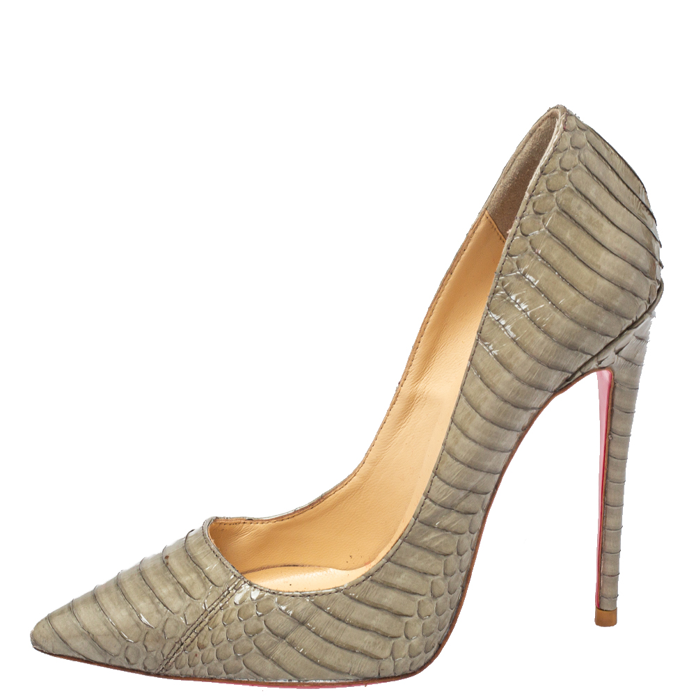 

Christian Louboutin Green Python Leather So Kate Pumps Size