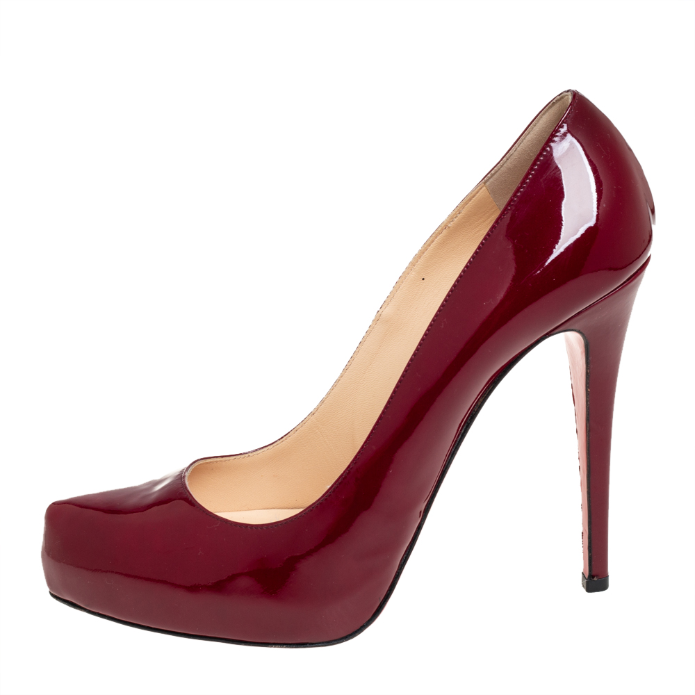 

Christian Louboutin Burgundy Patent Leather Pumps Size