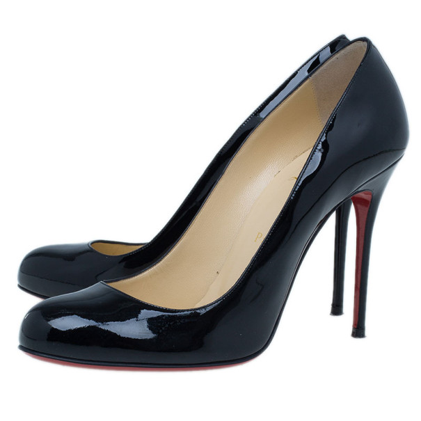 CHRISTIAN LOUBOUTIN #38049 Fifi Black Leather Platform Heels (US 7.5 EU  37.5) – ALL YOUR BLISS