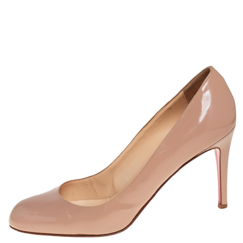 

Christian Louboutin Beige Patent Leather Fifille Pumps Size