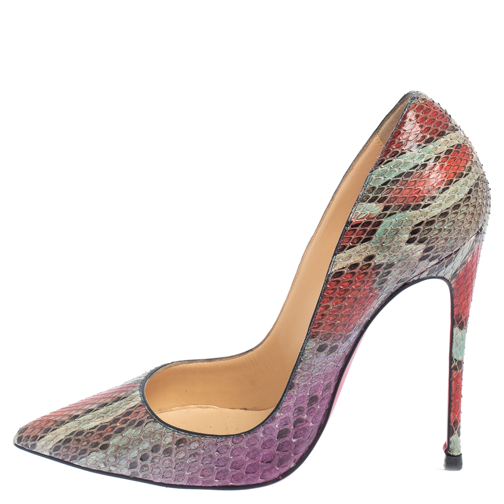 

Christian Louboutin Multicolor Python So Kate Pumps Size