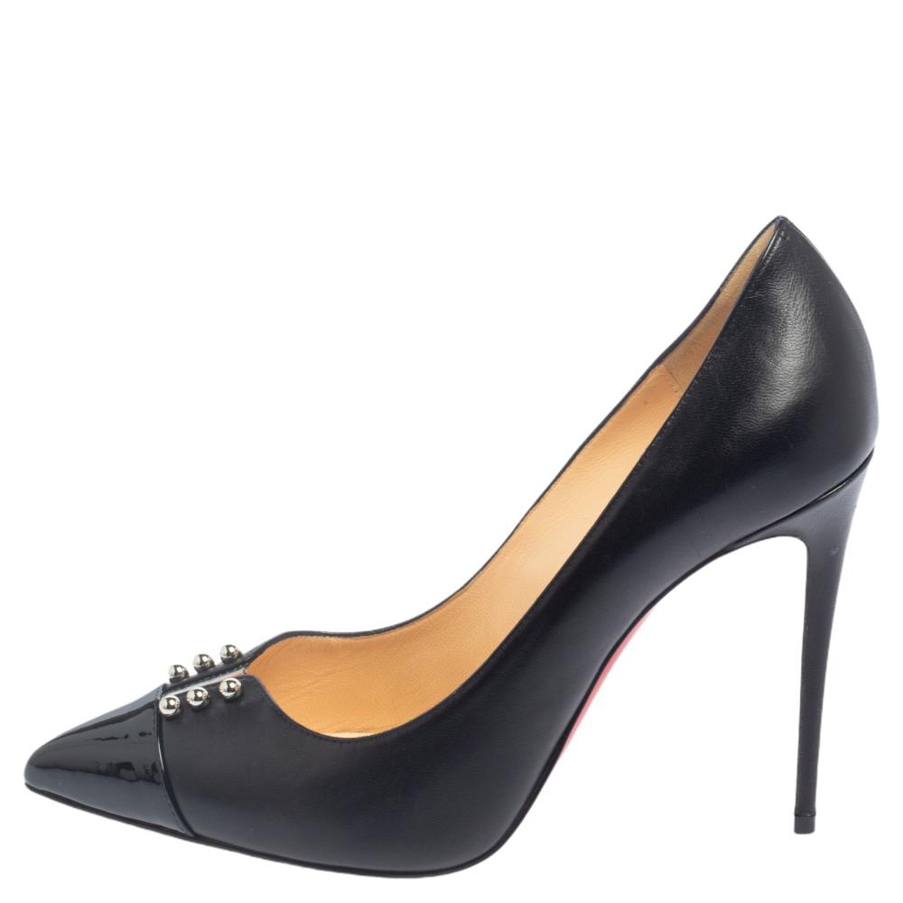 

Christian Louboutin Black Leather Predupump Pumps Size