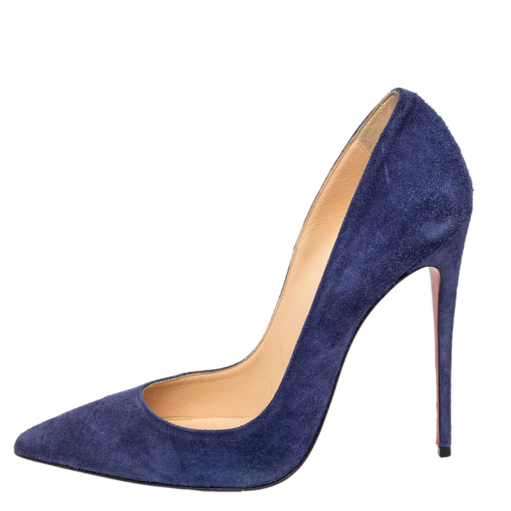 

Christian Louboutin Blue Suede So Kate Pointed Toe Pumps Size