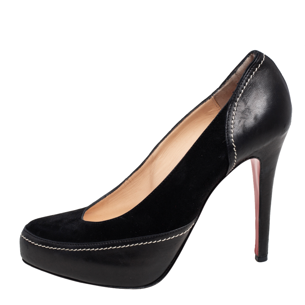 

Christian Louboutin Black Suede and Leather Defil Pumps Size