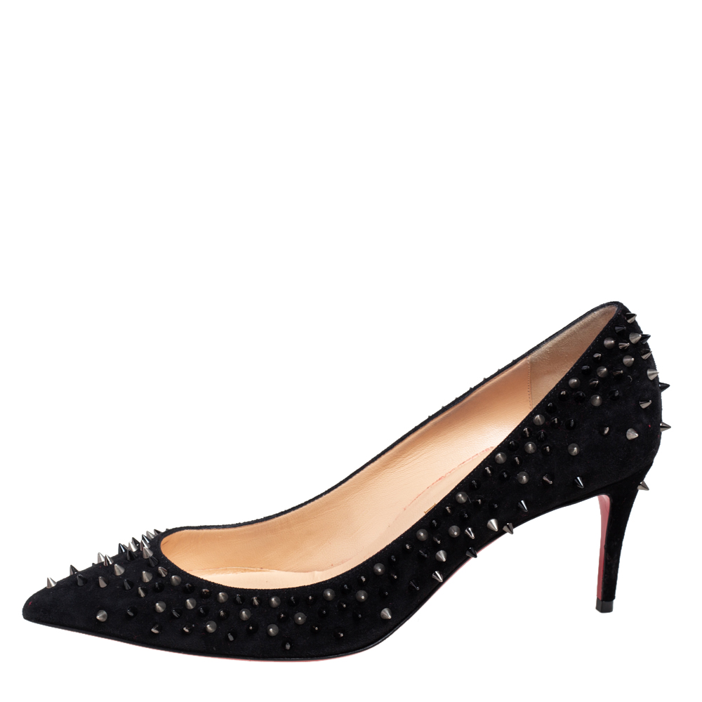 

Christian Louboutin Black Suede Escarpic Pointed Toe Pumps Size