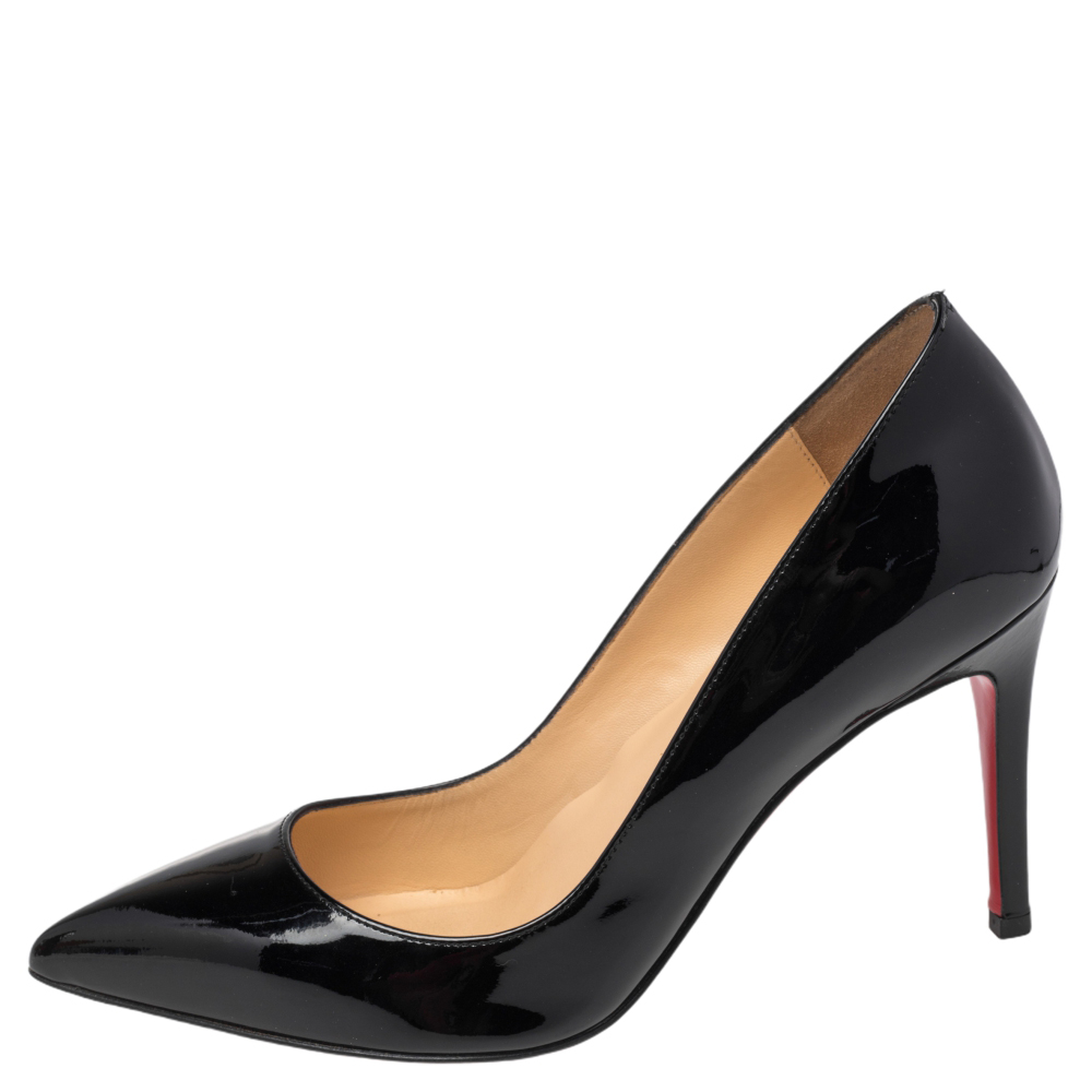 

Christian Louboutin Black Patent Leather Pigalle Pointed Toe Pumps Size