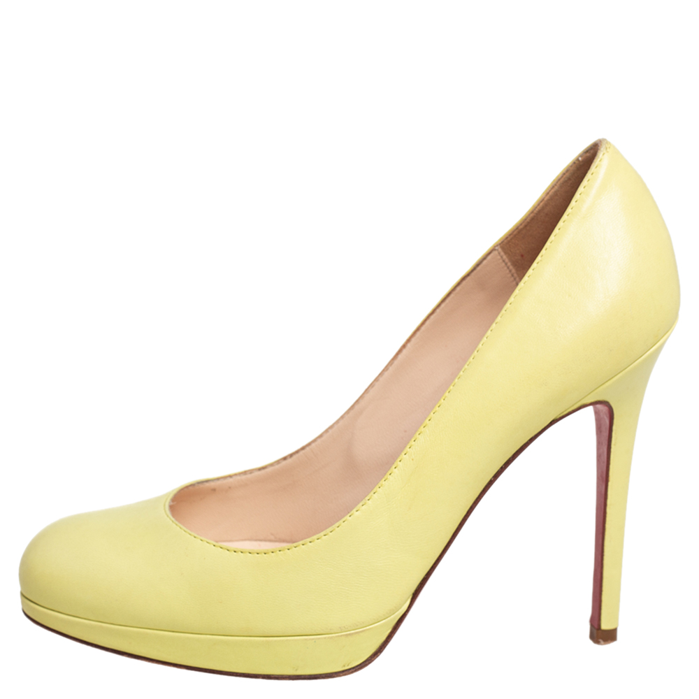 

Christian Louboutin Yellow Leather New Simple Pumps Size